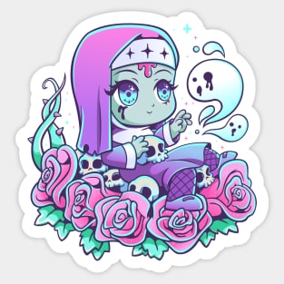 The Cute Creepy Nun Sticker